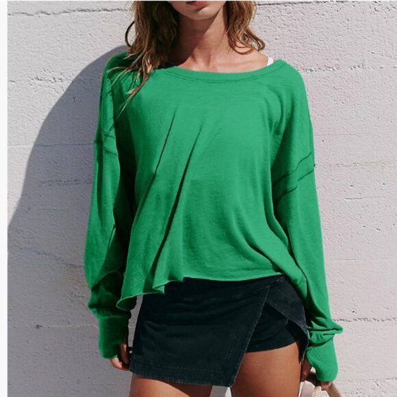 NEW Women's Backless Loose Tops Long Sleeve Workout Tops - Picture 1 of 4